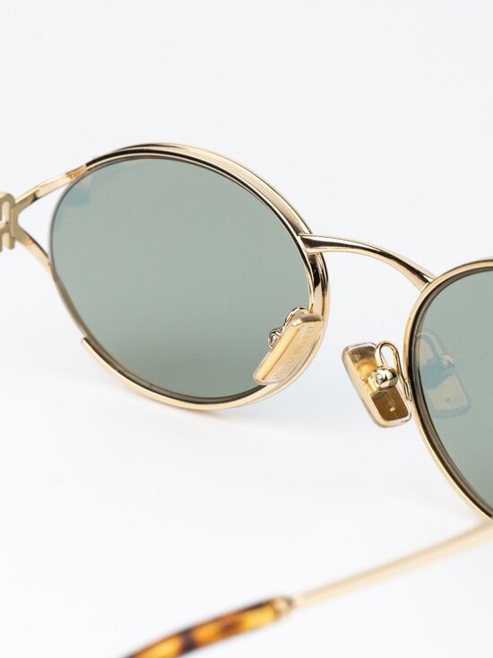 Miu Miu Women Sunglasses LOGO Gold Green Mirror Silver Oval MU52YS 5AK04M main image 7
